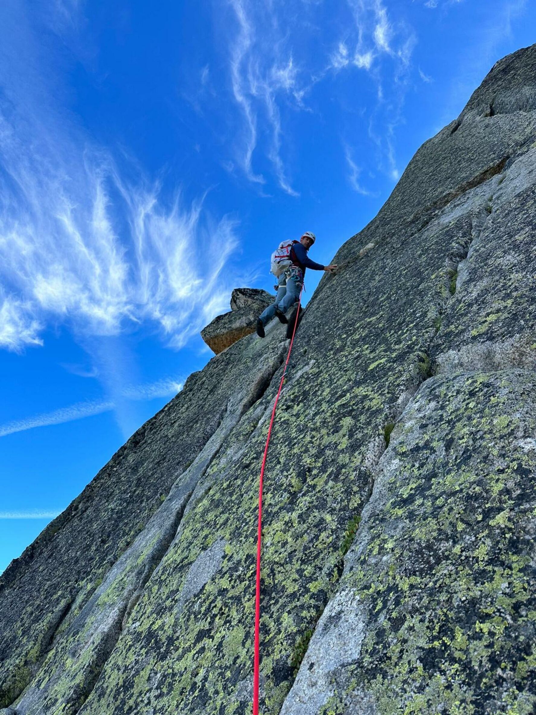Slab climbing in Chamonix