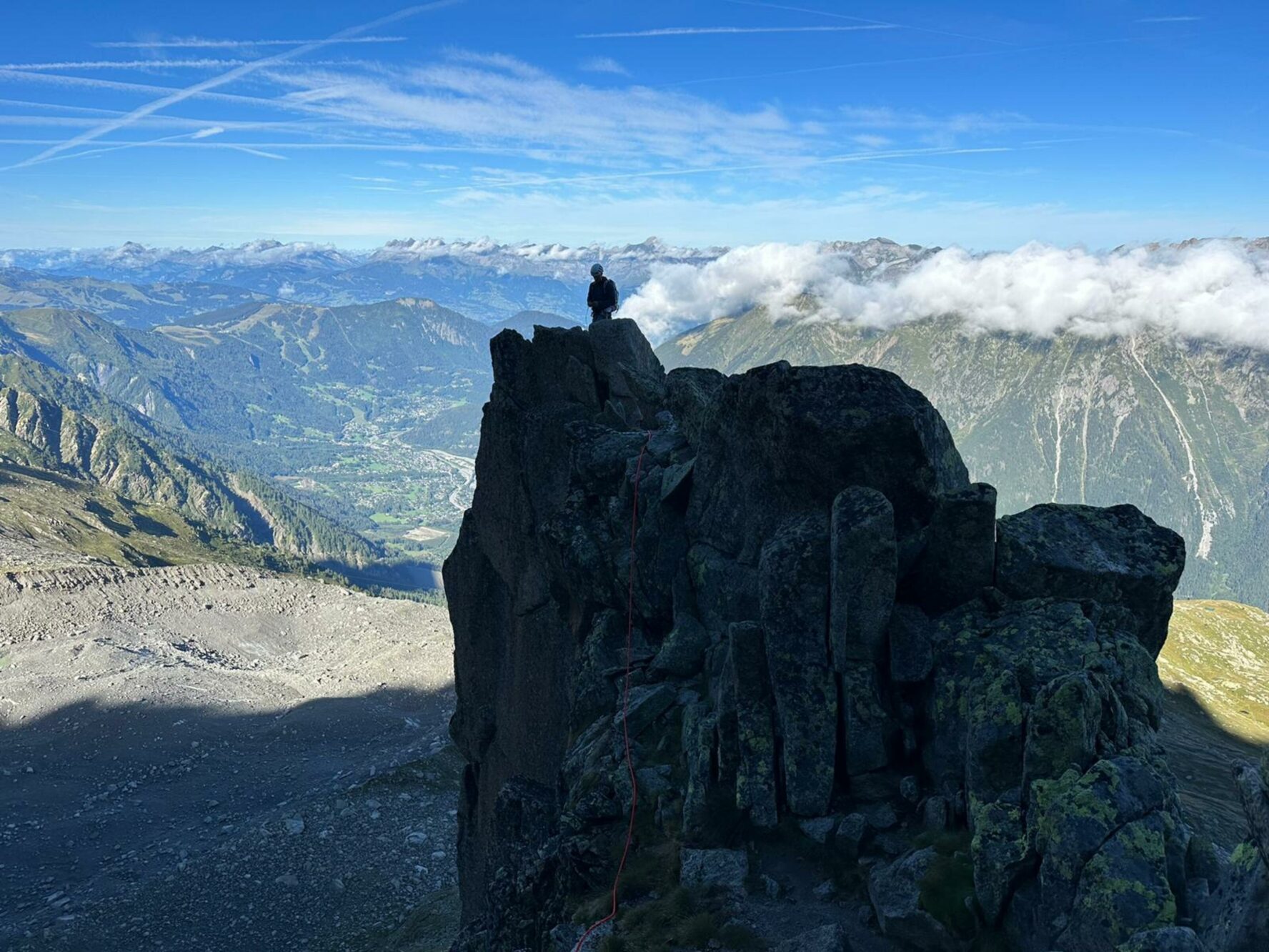 On top of a rock in Chamonix