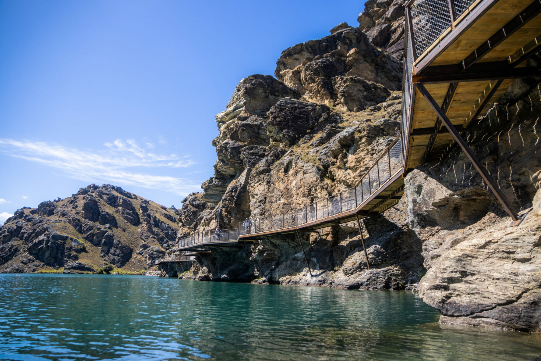 Biking trail alongside Lake Dunstan