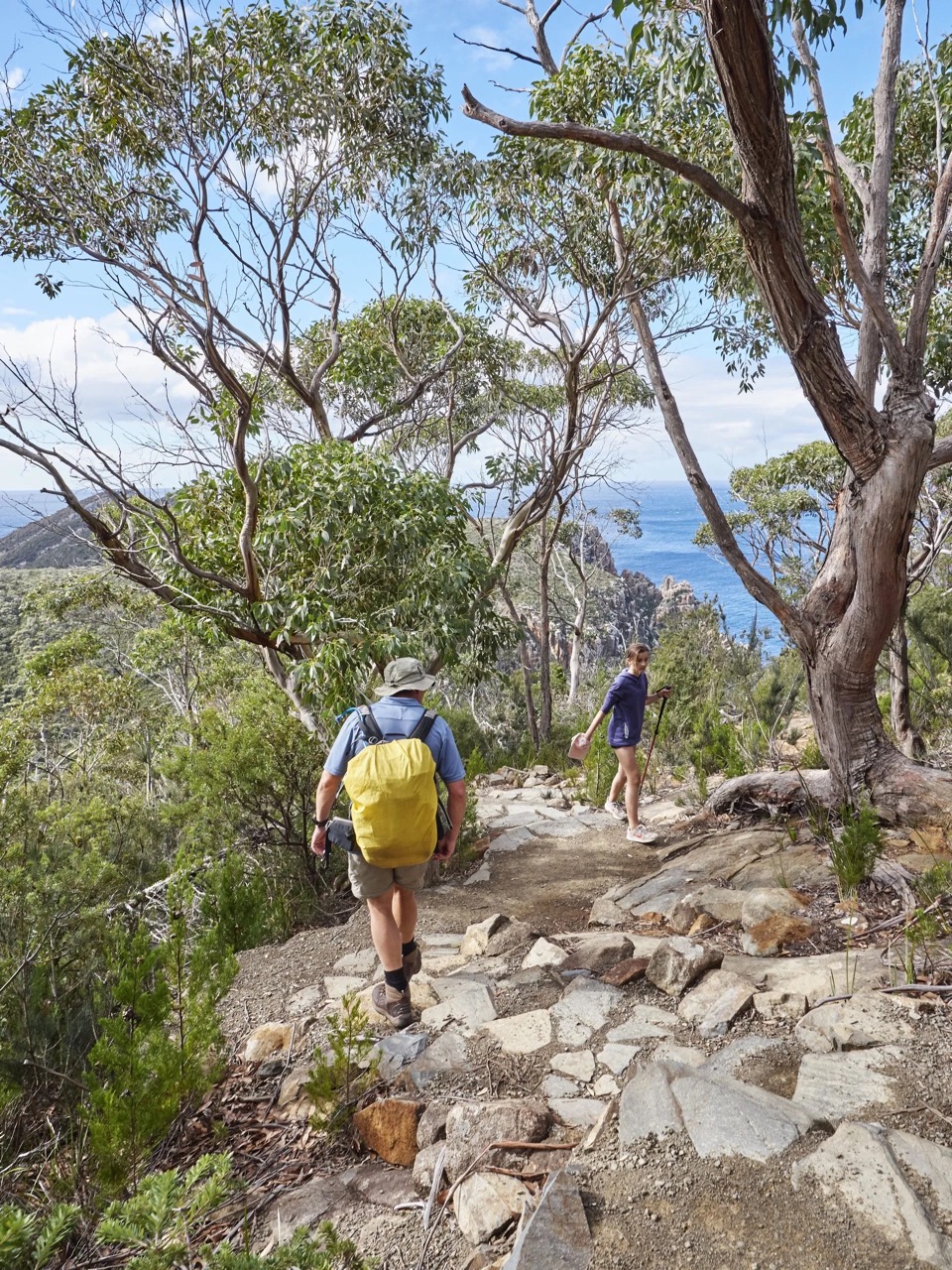 Two hikers in Cape Hauy