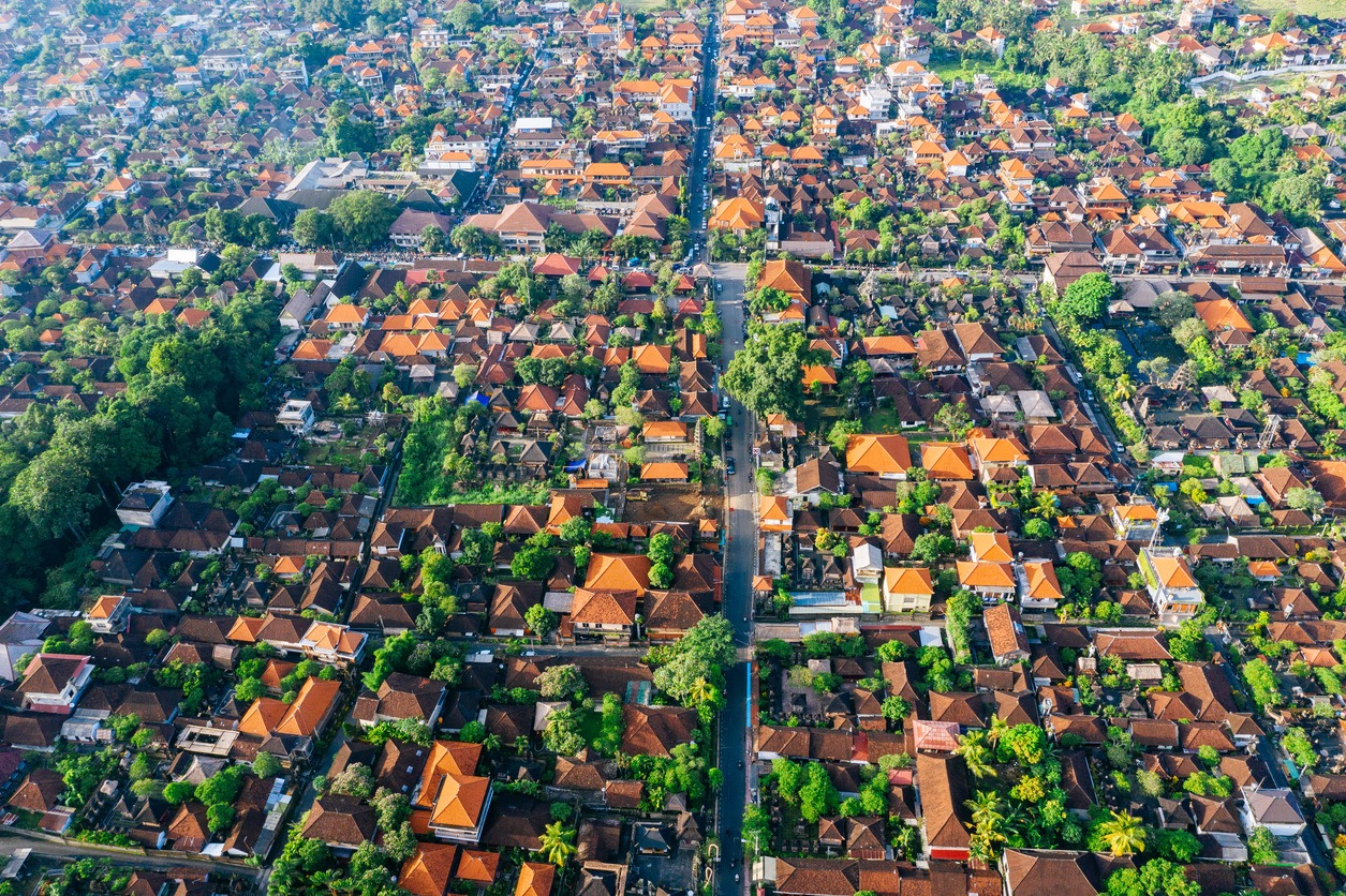 Bali Ubud town from above