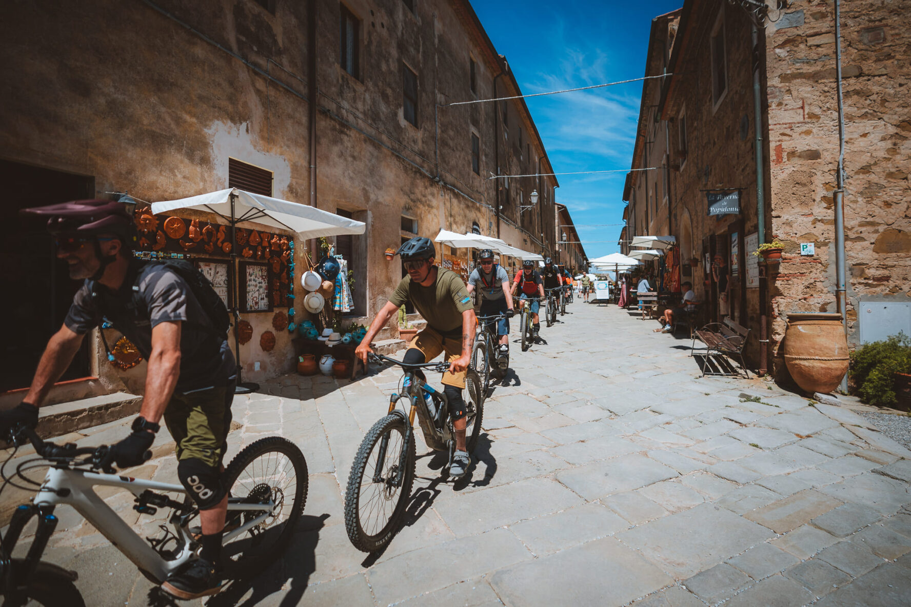 Bikers in the old town