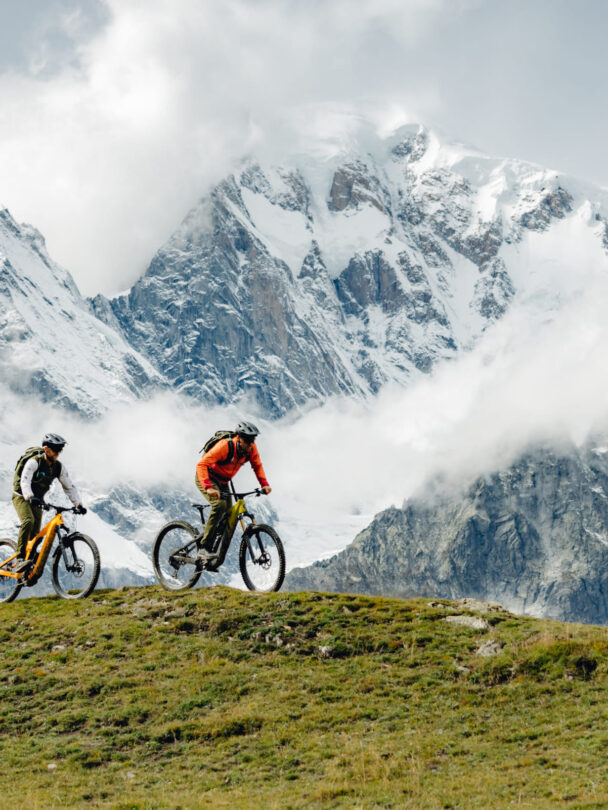 Bikers in the Alps