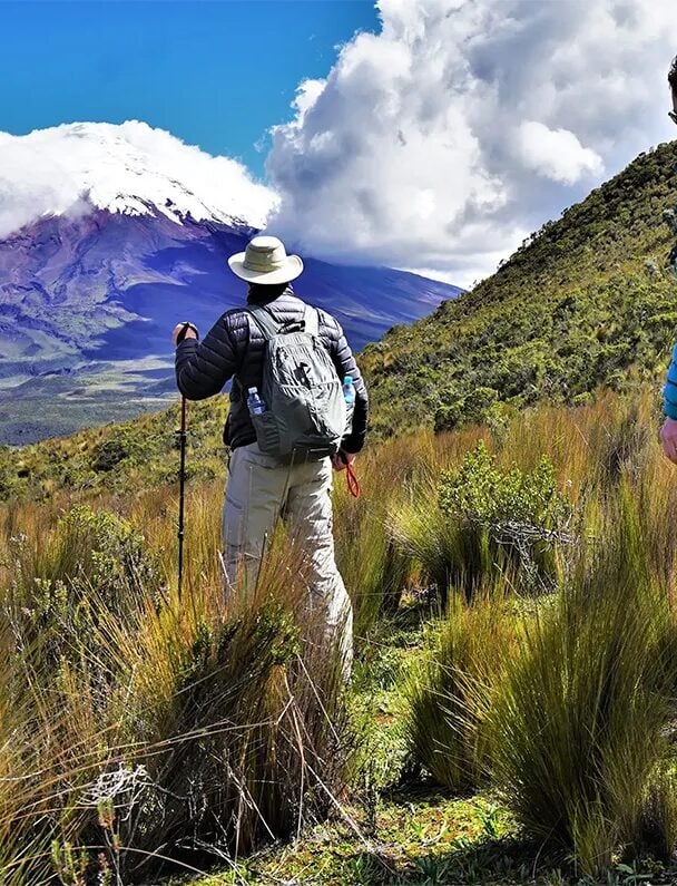 Cotopaxi trek hikers