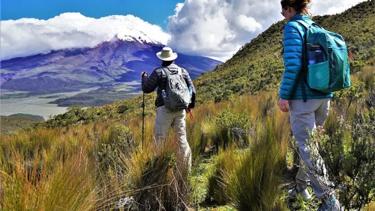 Cotopaxi trek hikers