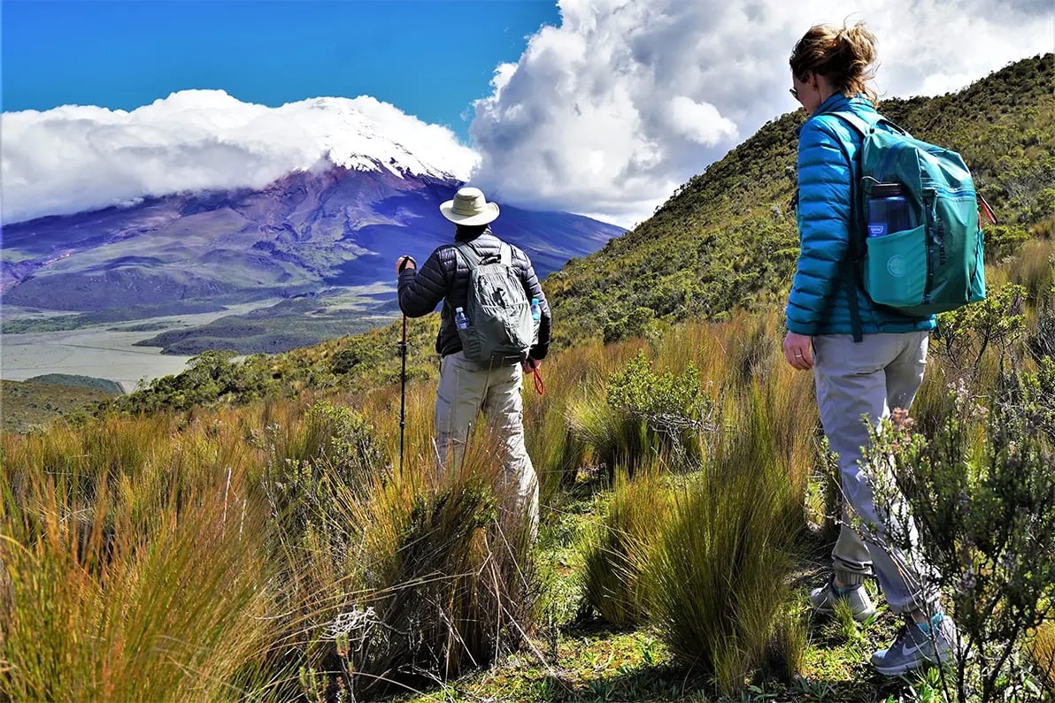 Cotopaxi trek hikers