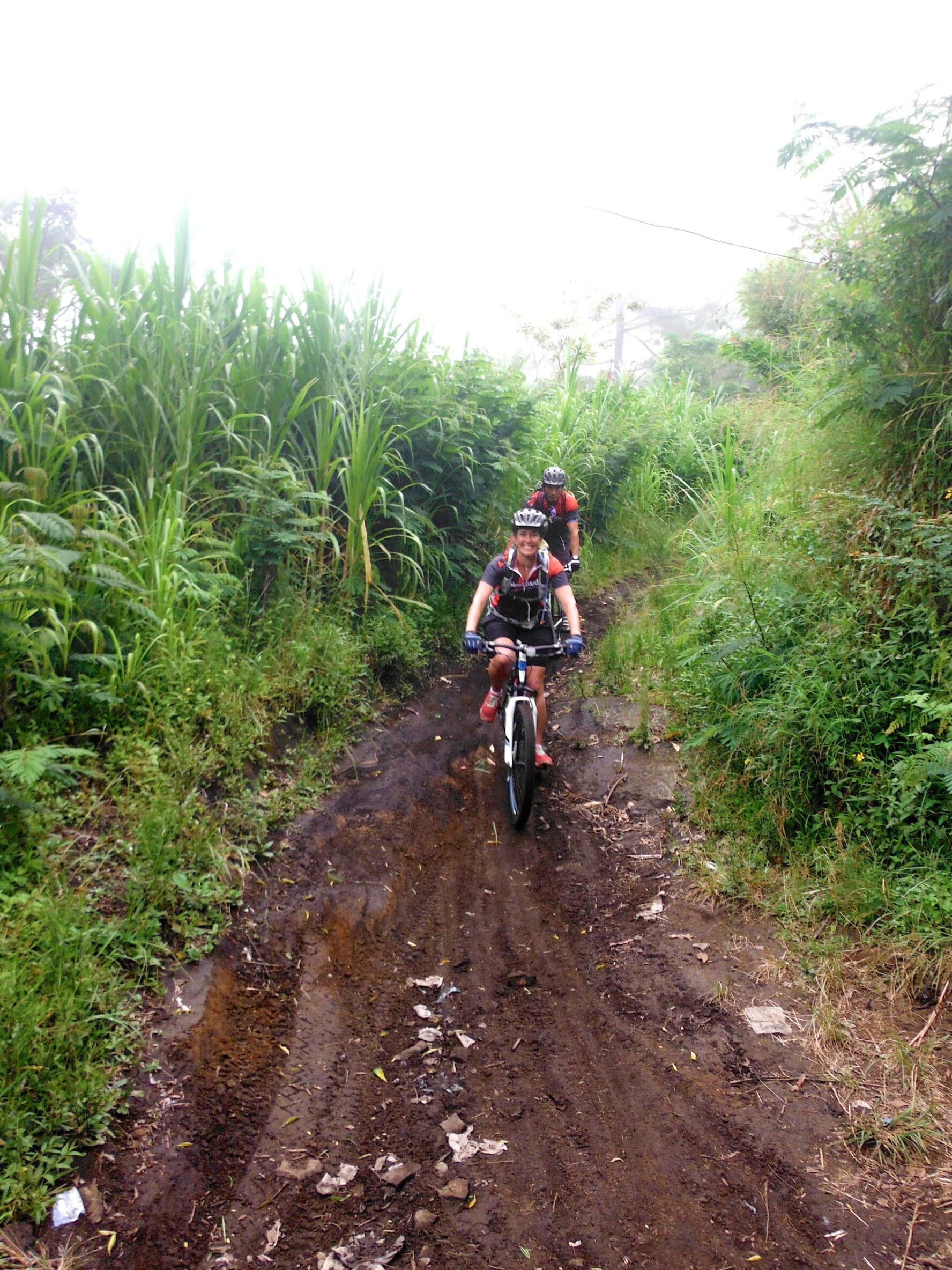 Happy mountain bikers, Bali