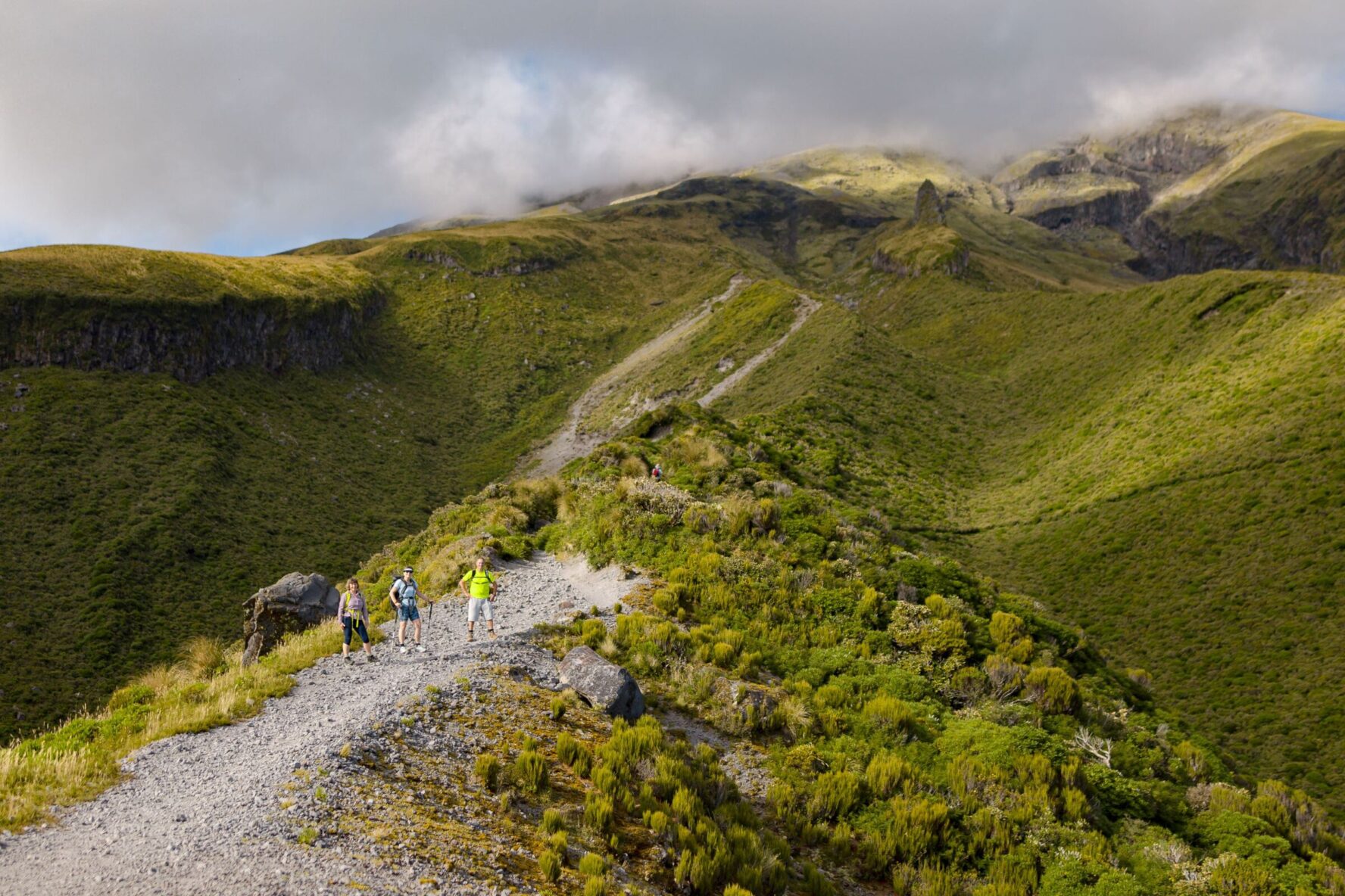 Hikers on Mt. Taranaki