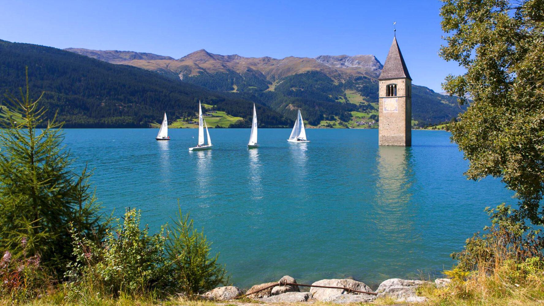 Lake in Austria on a sunny day