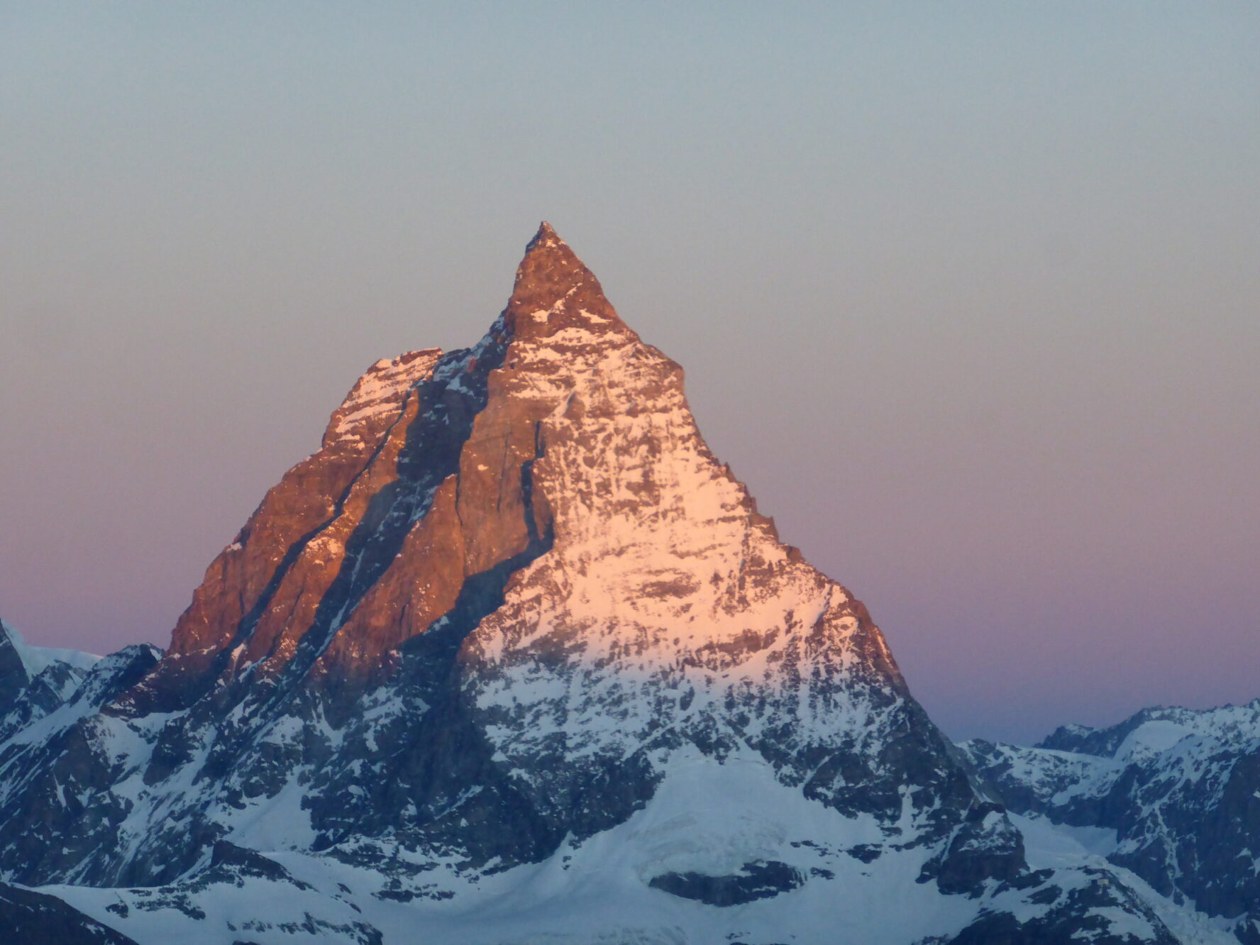 The Matterhorn illuminated by the sunrise