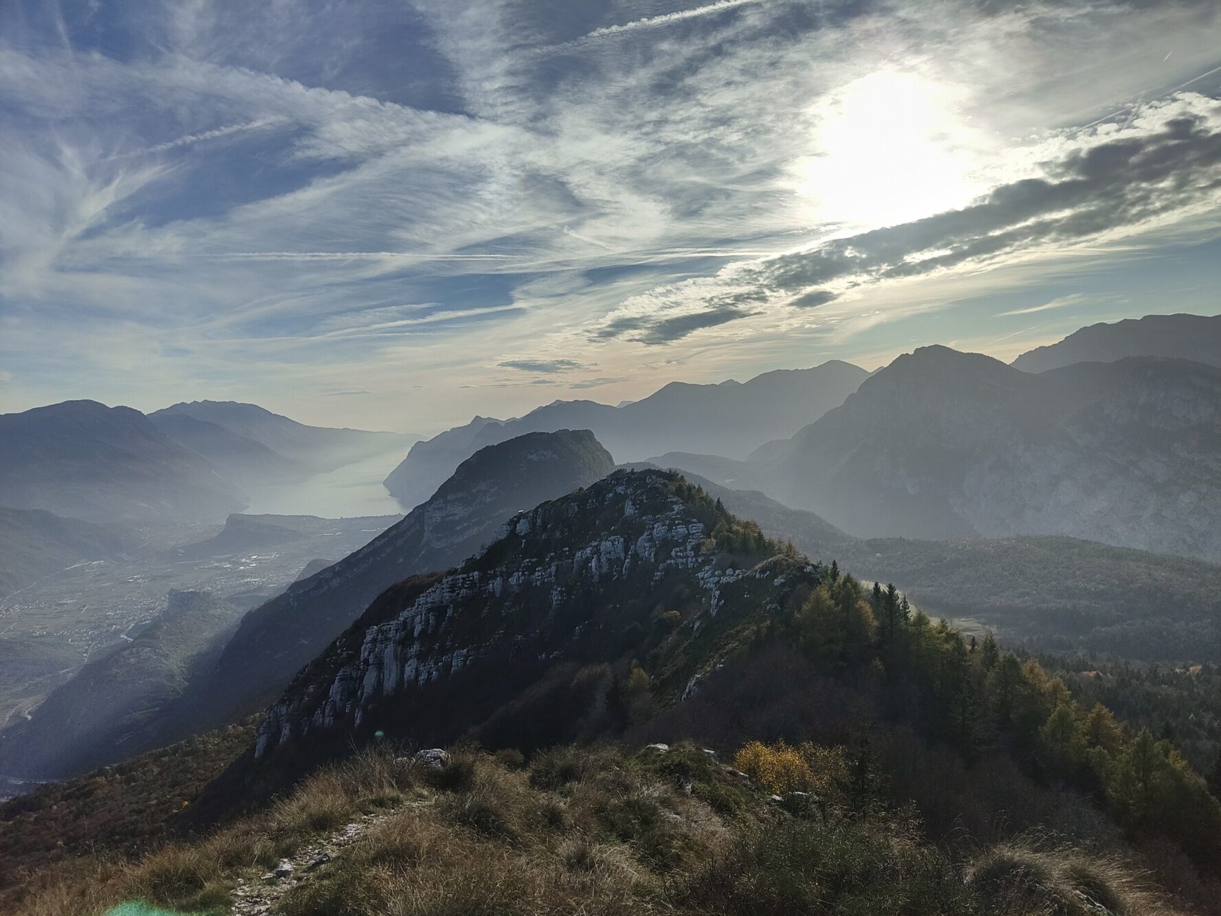 Misty mountains overlooking Lake Garda