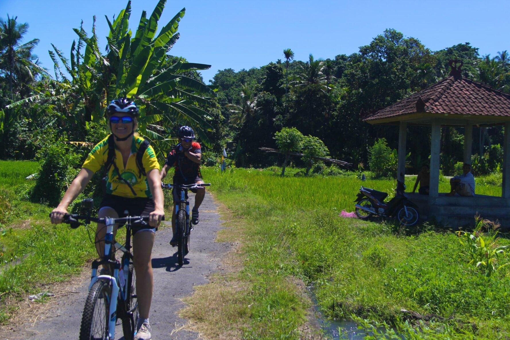 Mountain bikers in Bali
