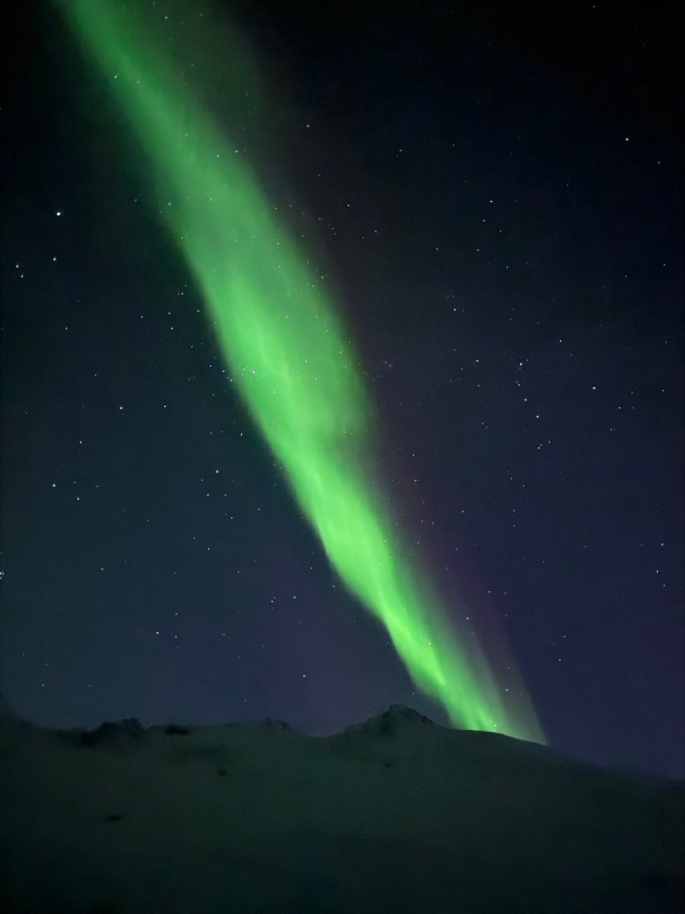 Northern lights green in Svalbard