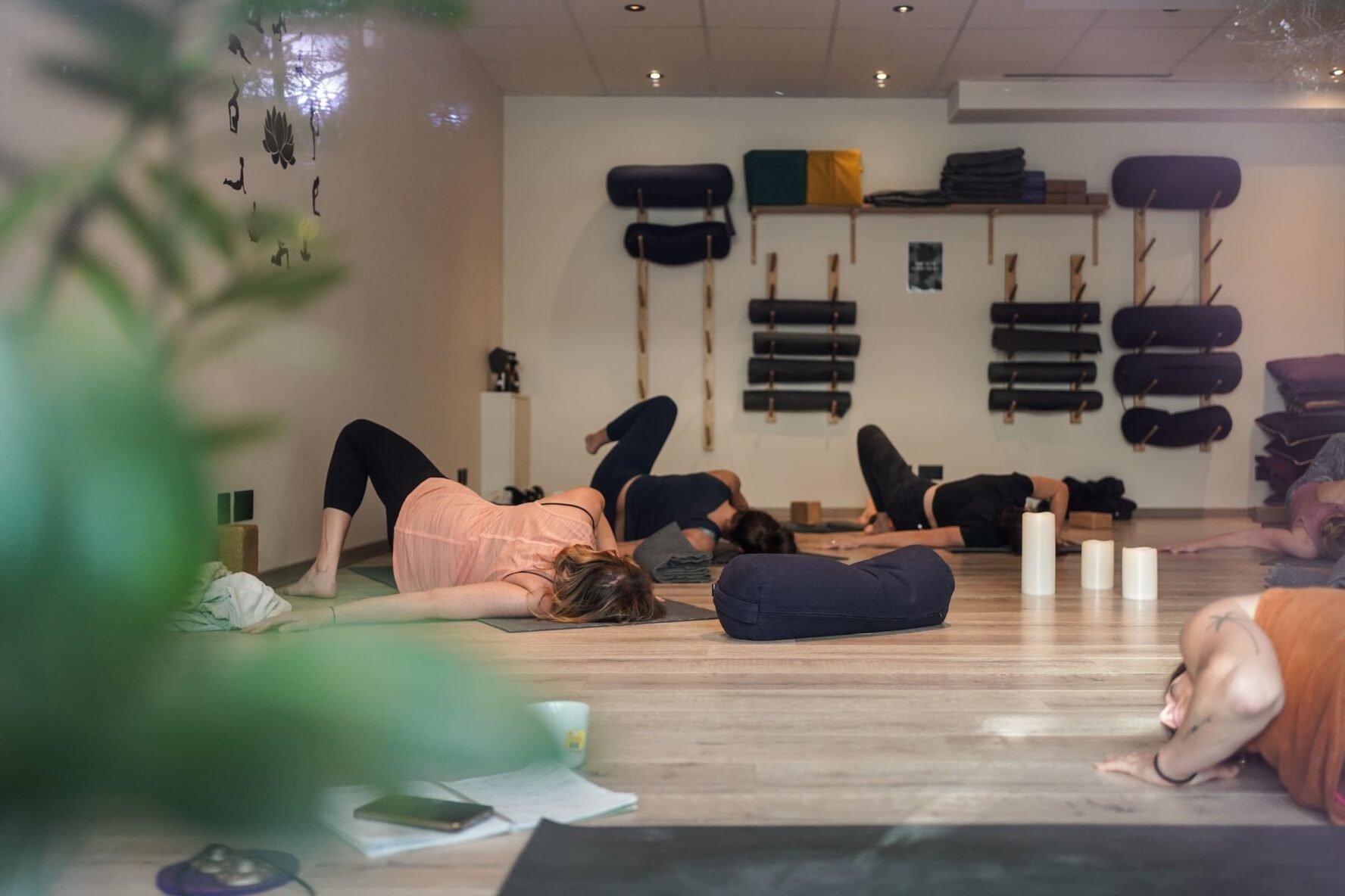 Practicing yoga in Verbier