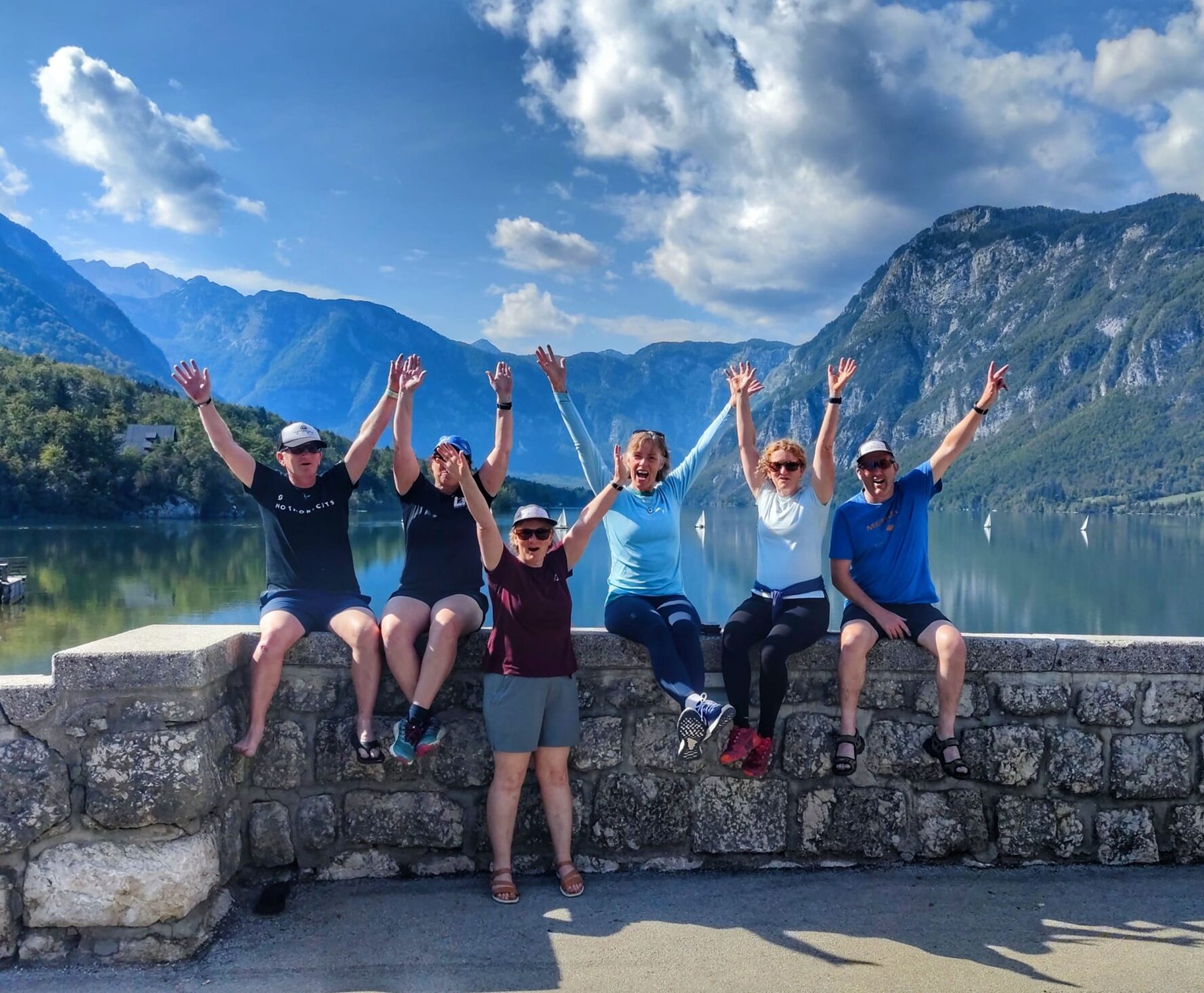 Runners on Lake Bohinj