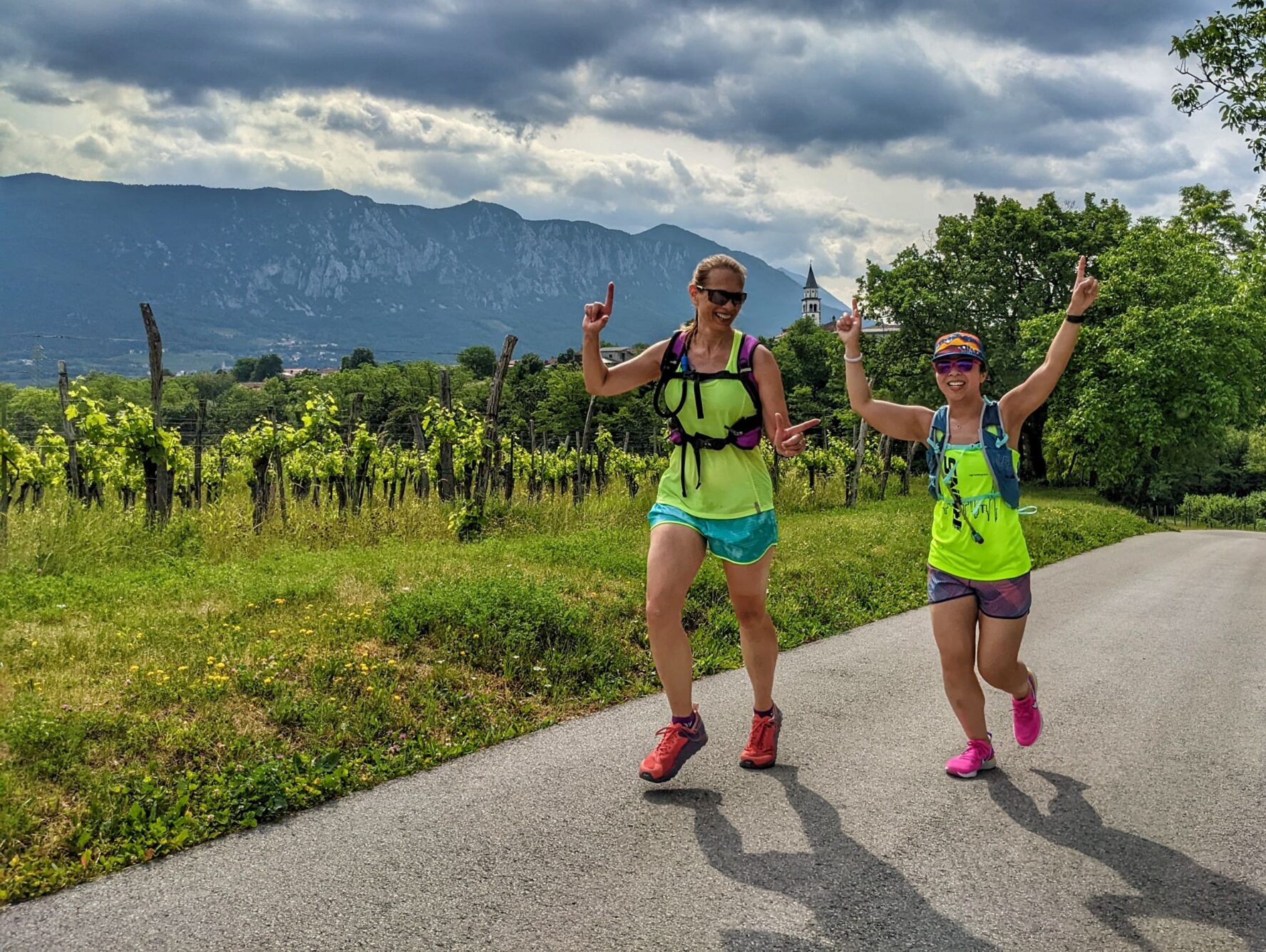 Running near vineyards