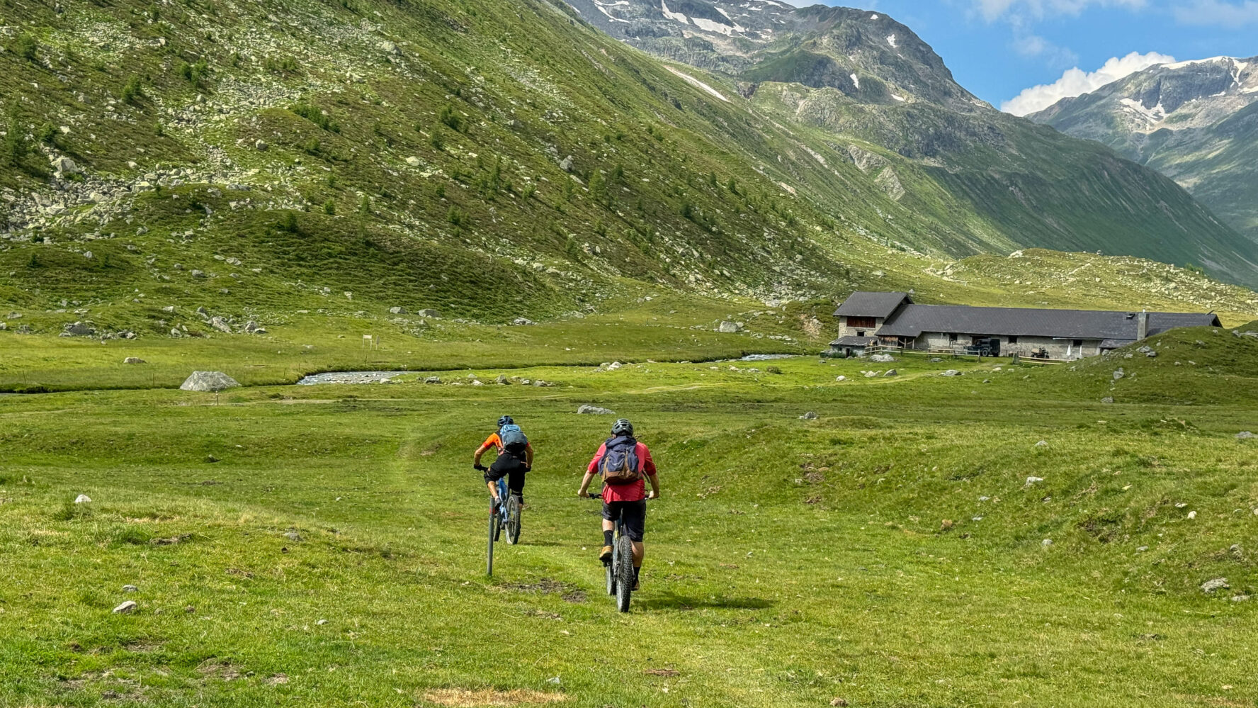 Two MTBers in the Alps