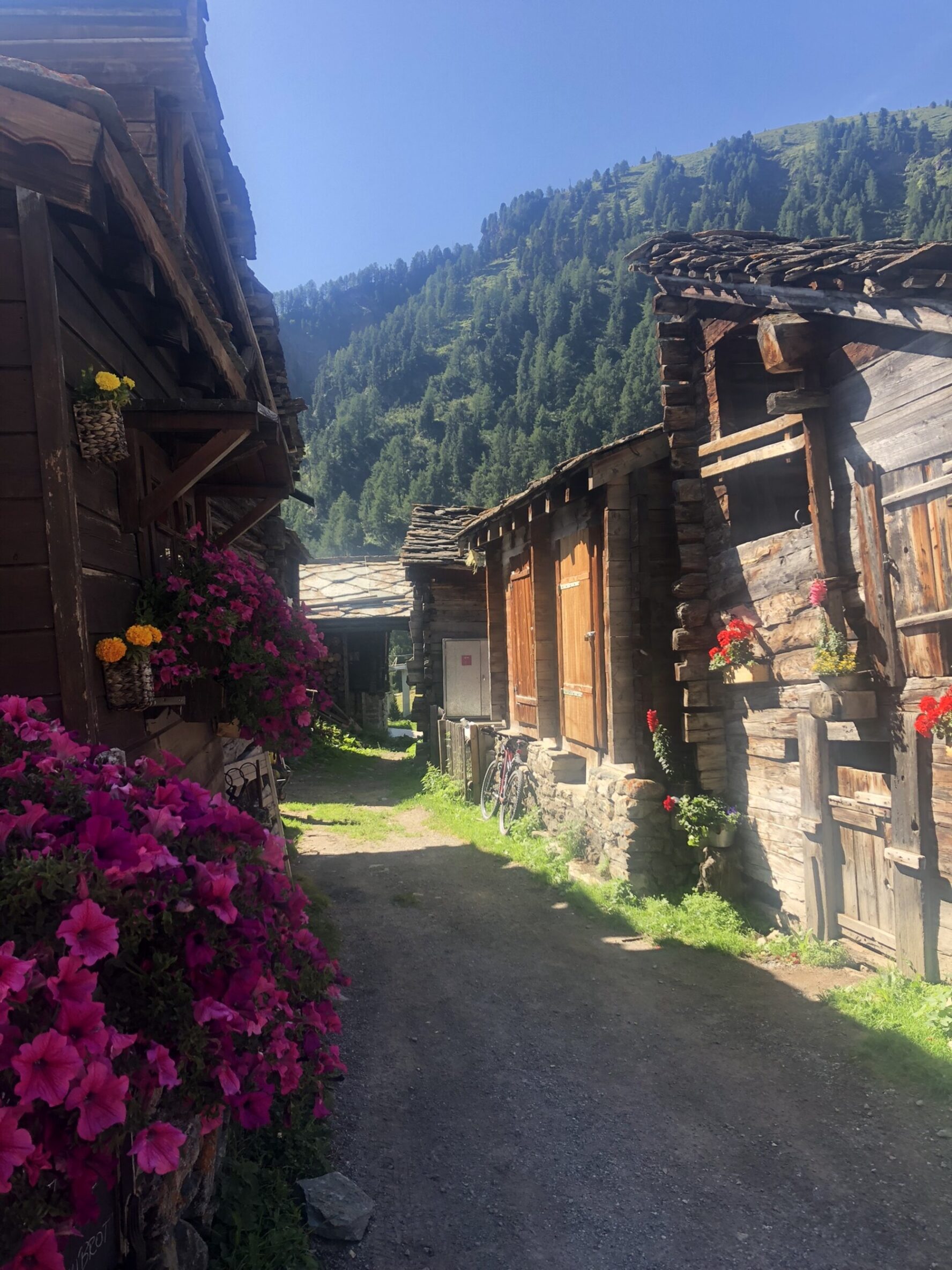 The hamlet of Zmutt and its wooden houses