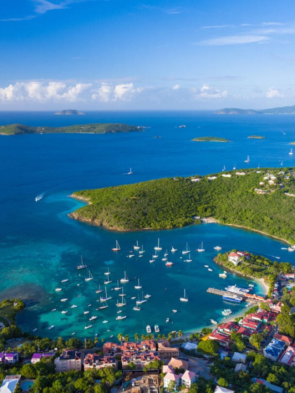 aerial view of st john island