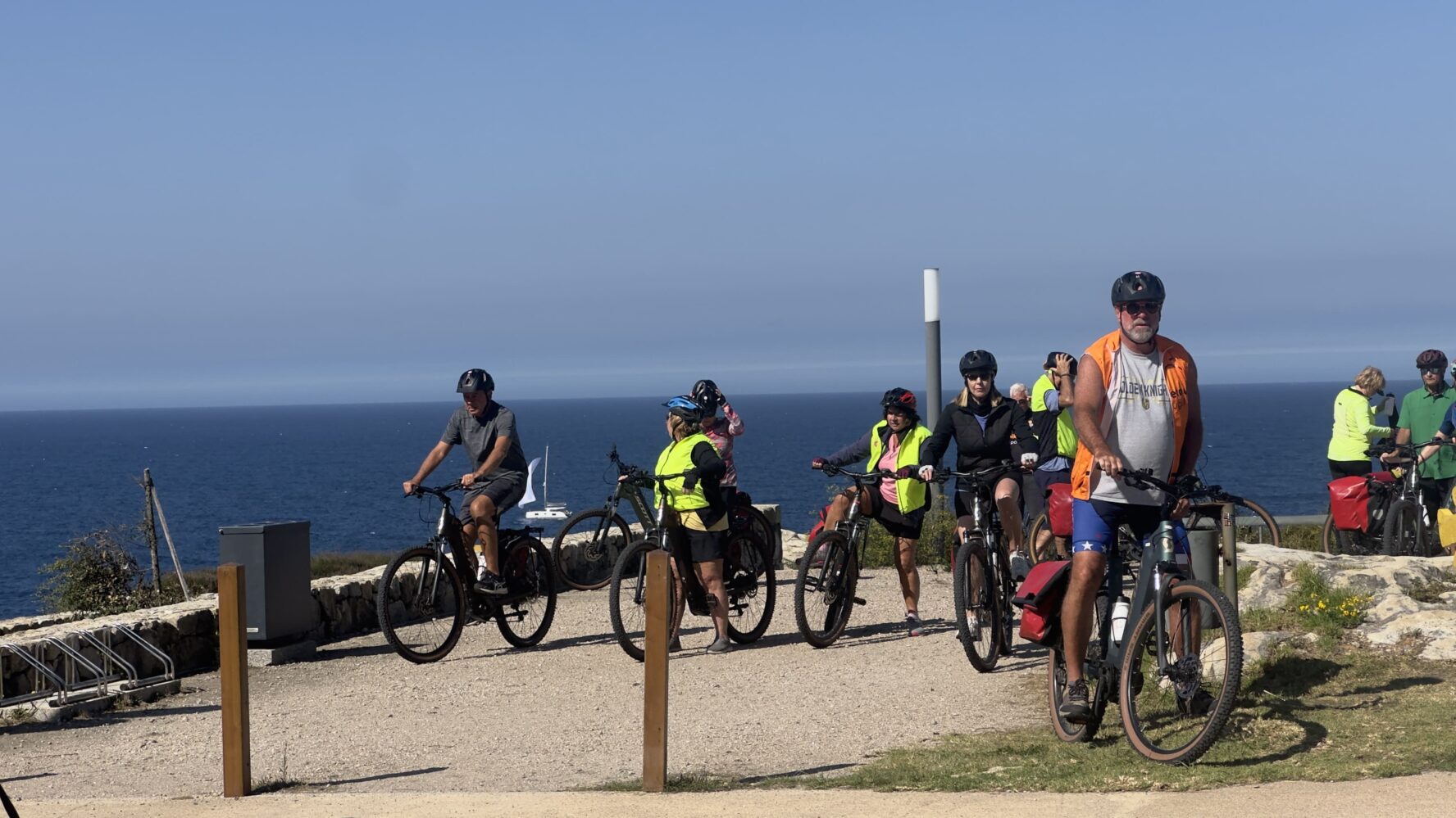 Cyclistc on the Coatal Way