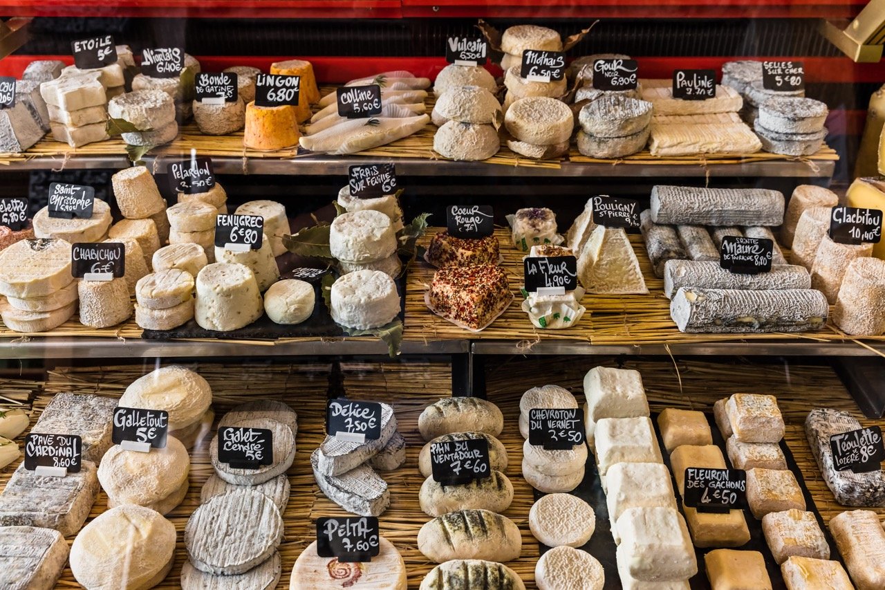 Cheese selection in France