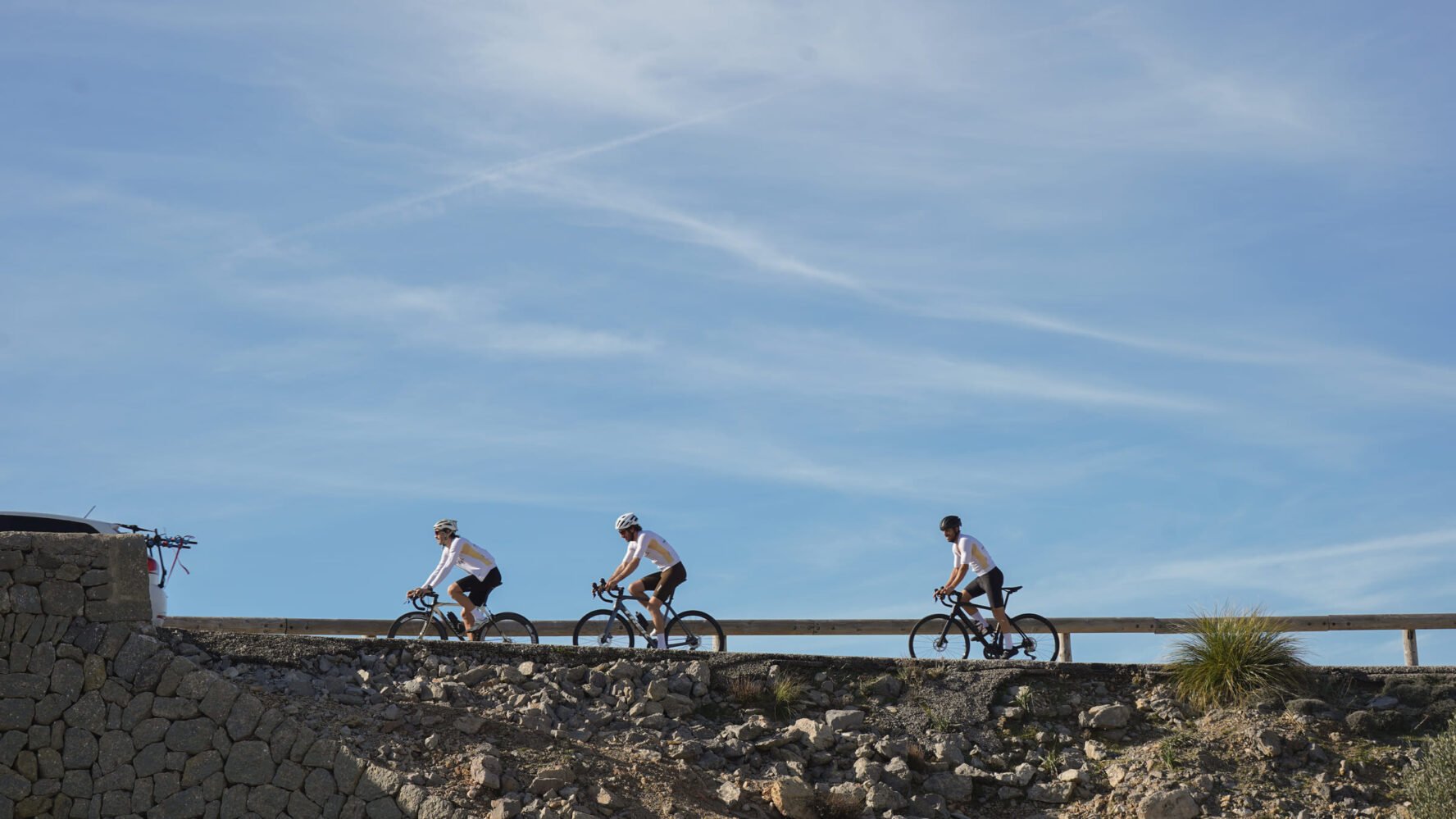 Cycling on a road in Mallorca