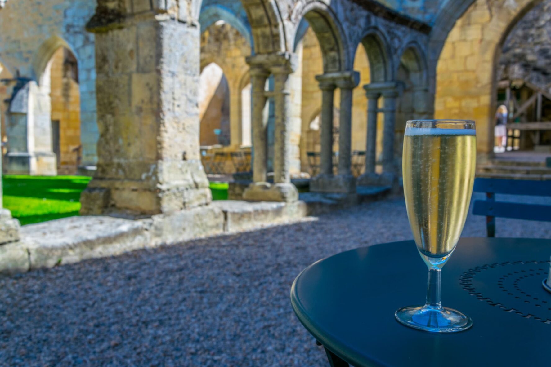 Glass of wine at St. Emilion cloister