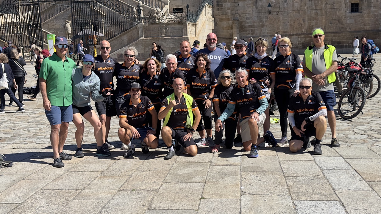 Happy group coastal Camino