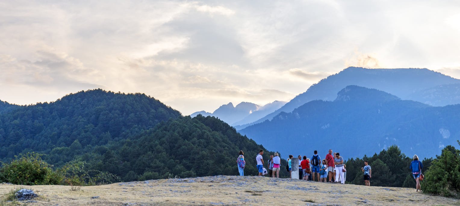 Hikers in the Olympus region