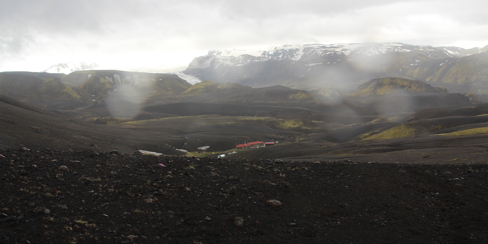 Icelandic landscape with volcanic terrain