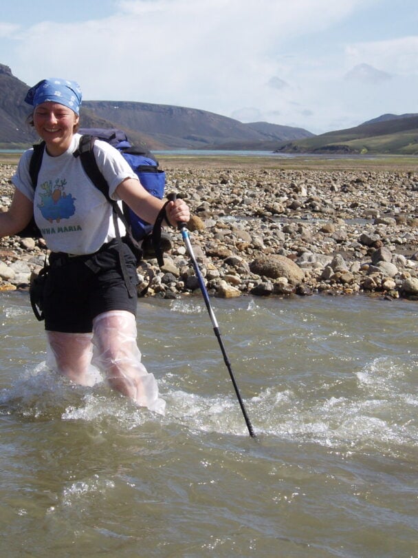 knee deep in water in iceland