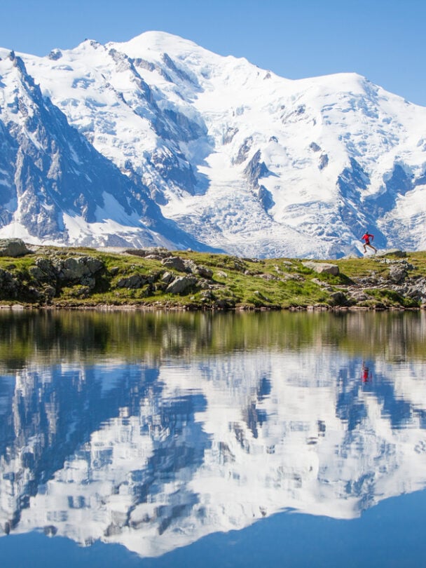 Hiking in the summer in the Alps, Lac Blanc
