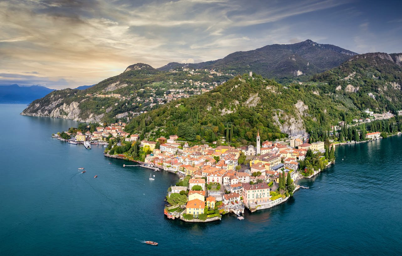 Lake Como aerial view