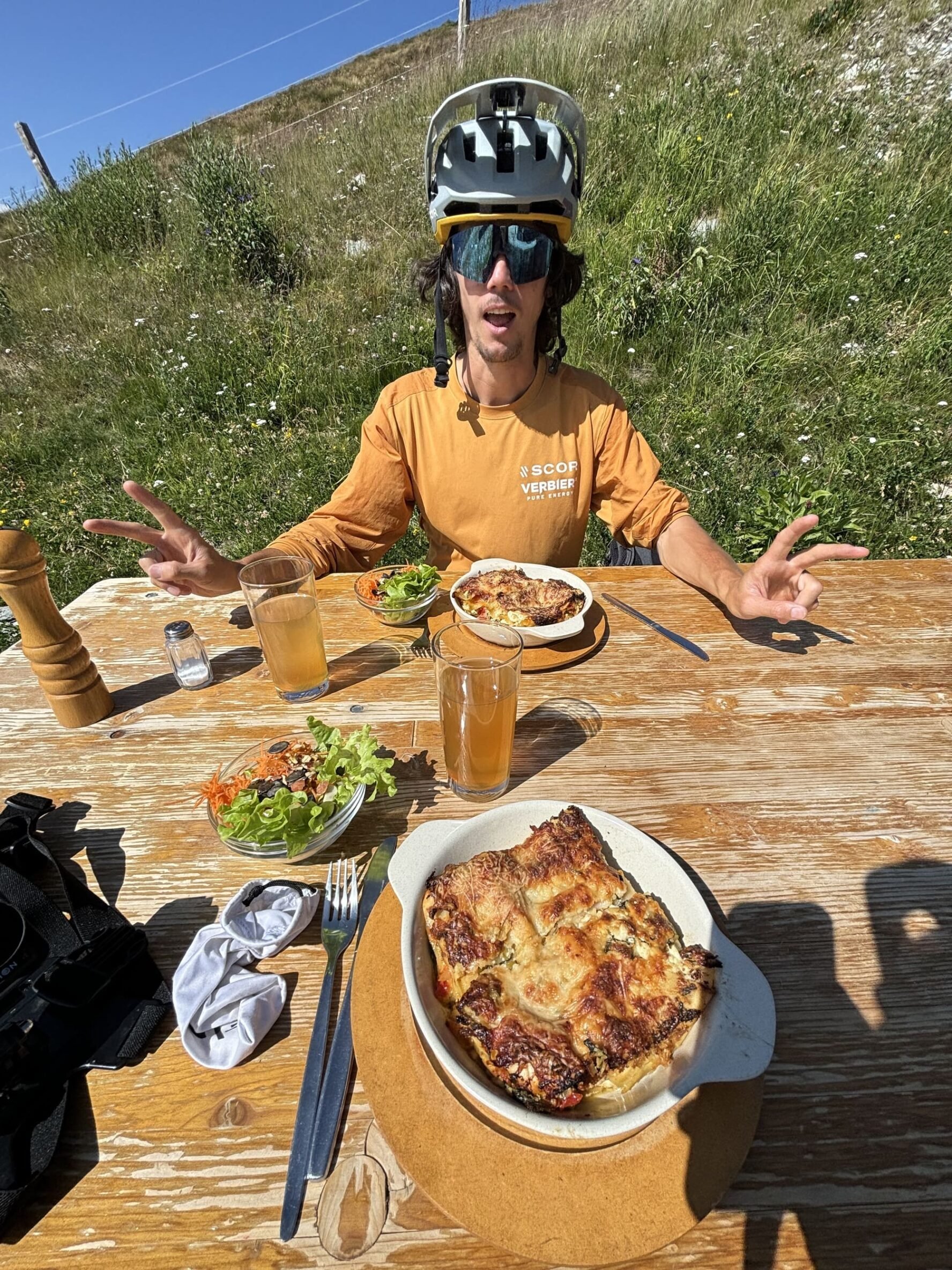 Lunch break in the Swiss Alps