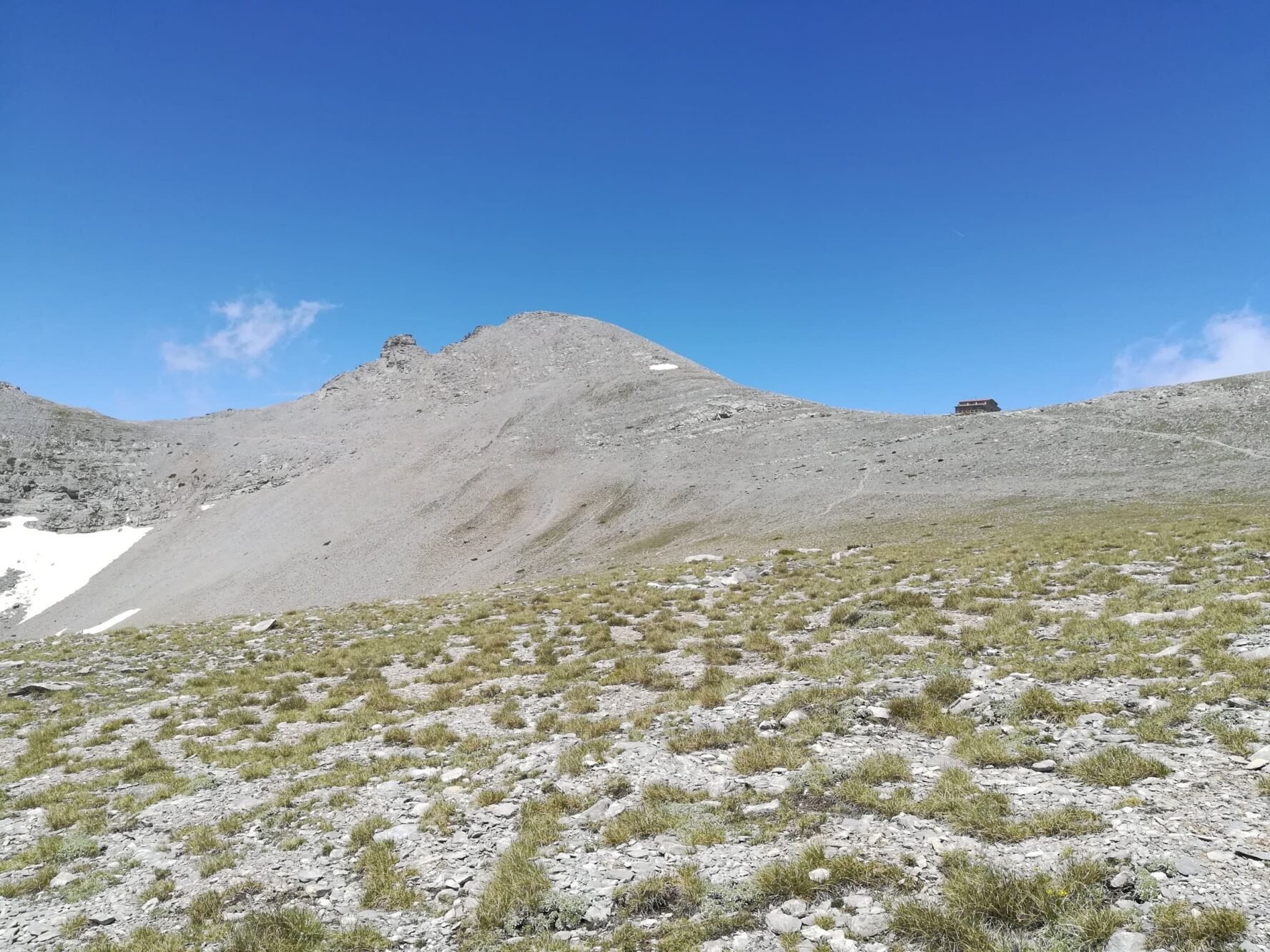 Mountain hut in the distance