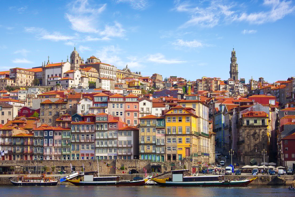 View on the historical part of Porto and the Douro river