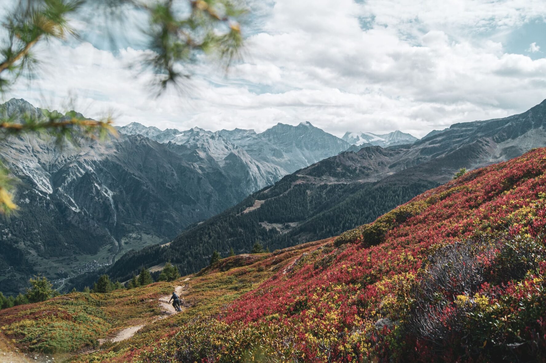 Riding in the Swiss Alps MTBer
