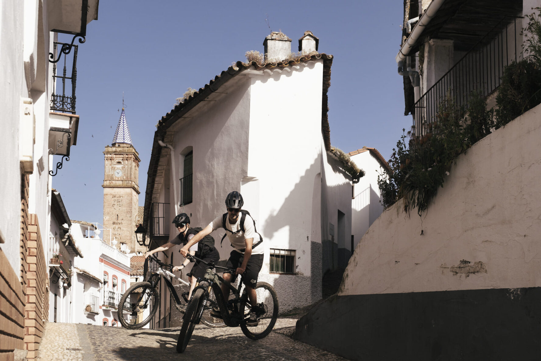 Riding in town in Andalucia