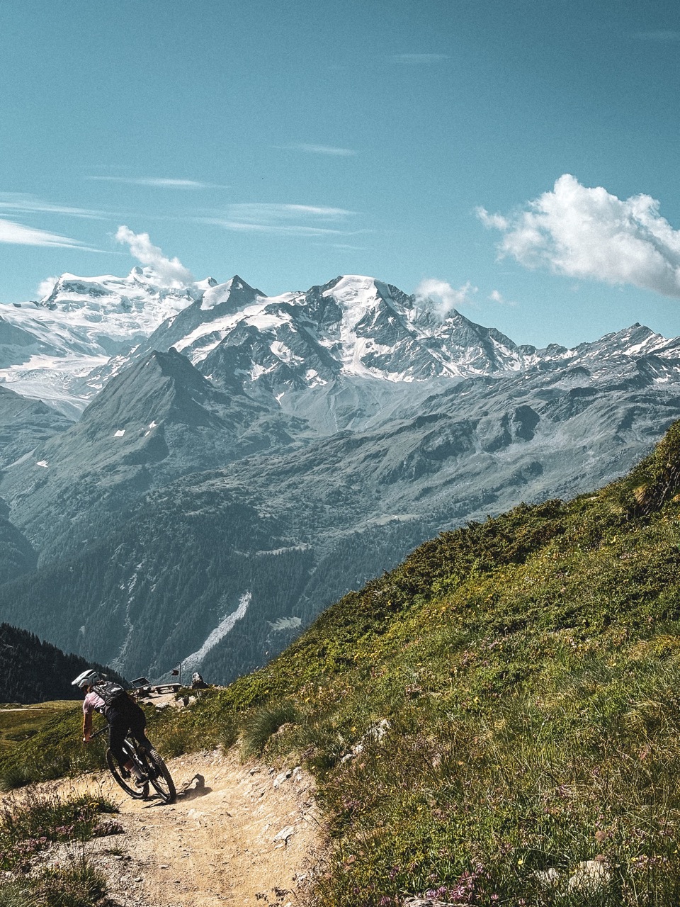 Swiss Alpine peaks while MTB