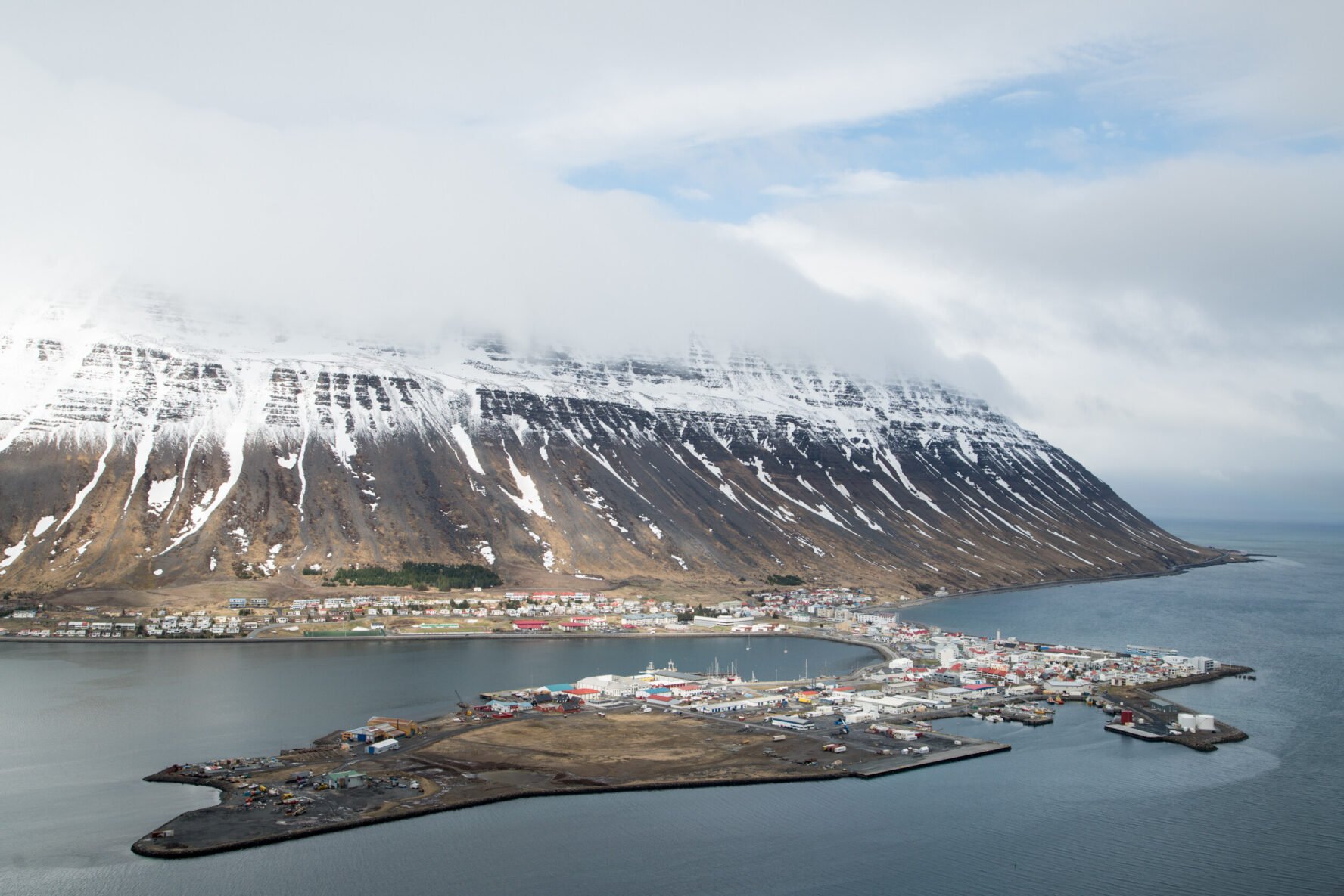 View of Isafjordur and the mountains