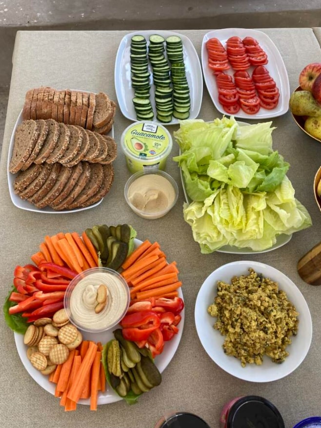 Vegan food prepared in Hacienda Mulinuo Nouevo