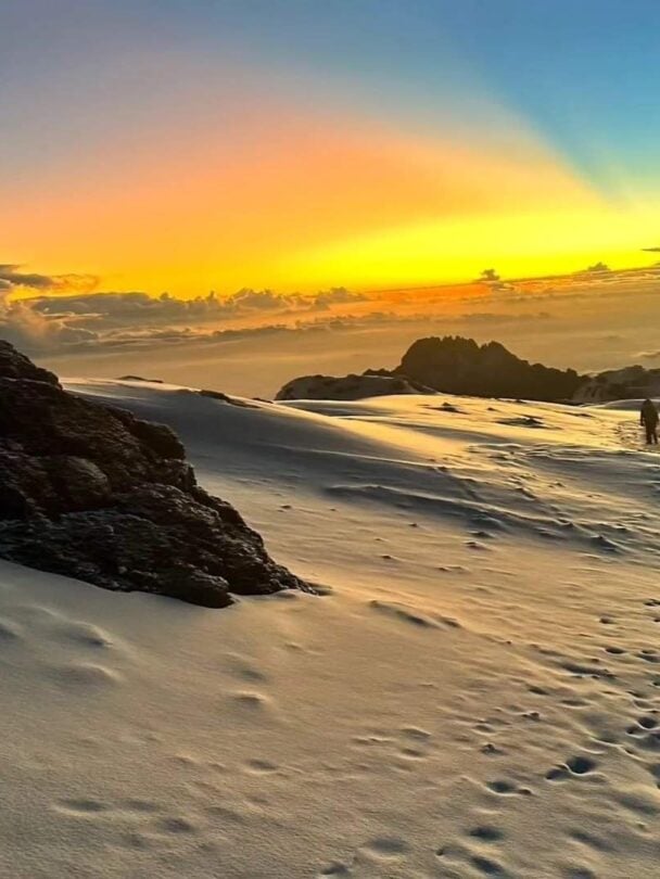 Hiker at the Kilimanjaro’s top
