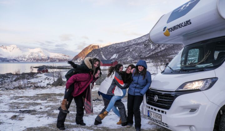 Arrival with a campervan