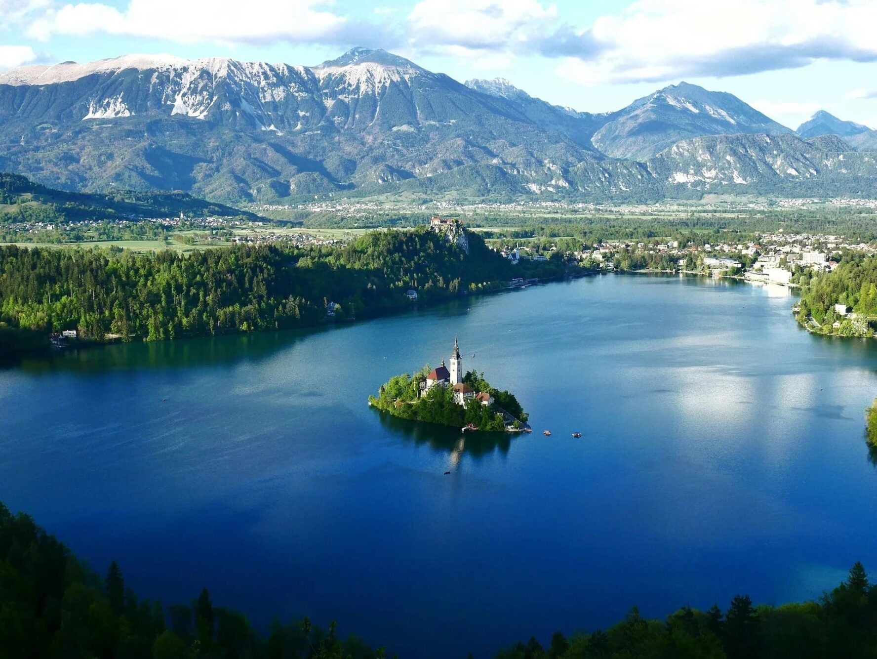 Bled and island church aerial