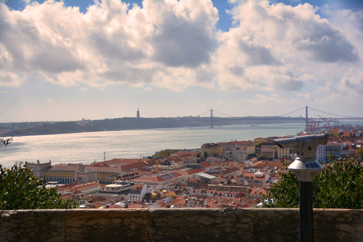 Lisbon cityscape with a view of the Tagus river