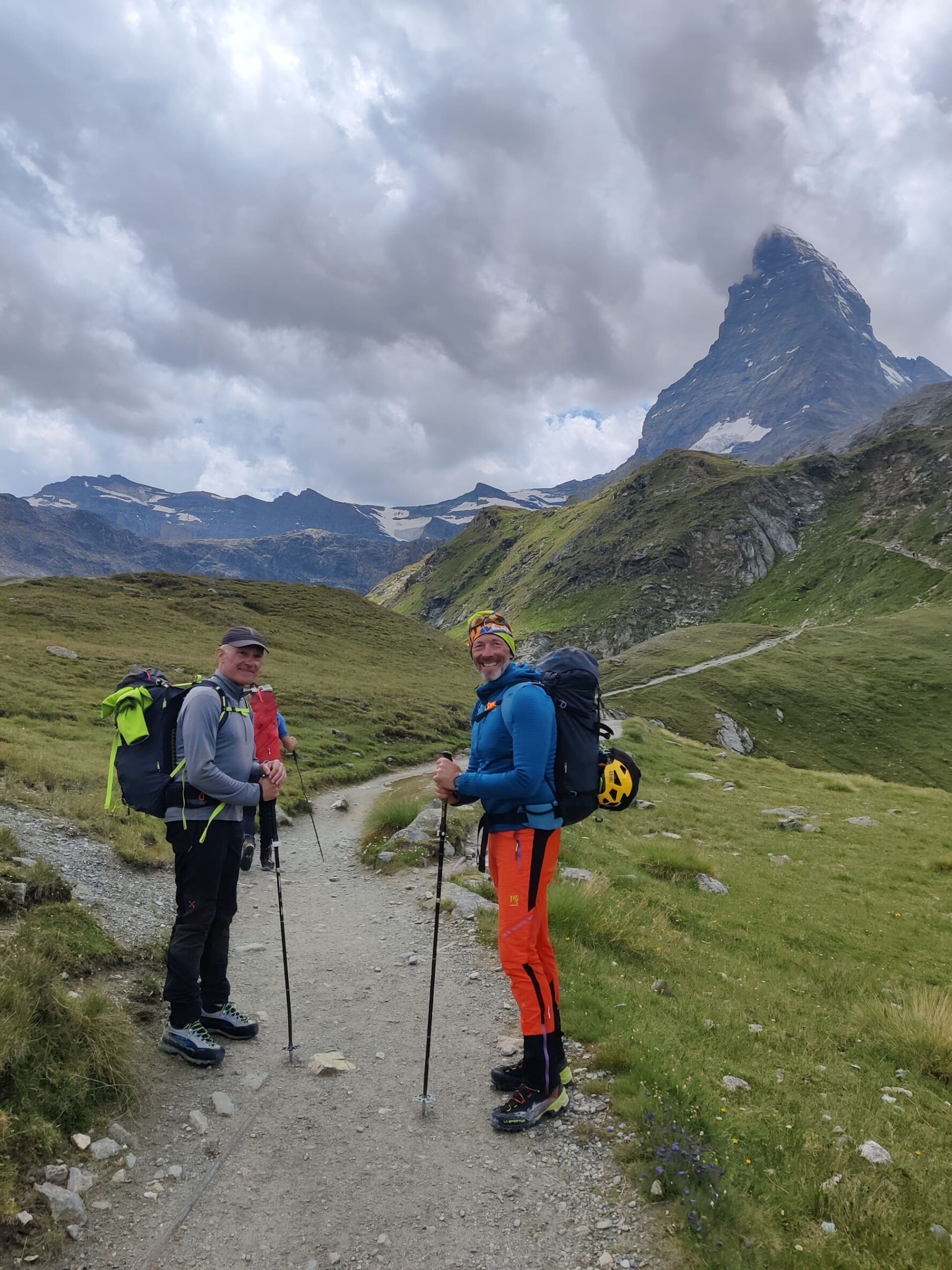 Climbers and Matterhorn in the background