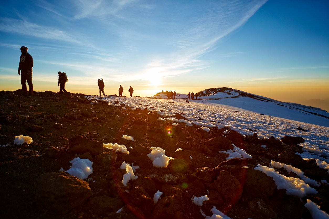 Hikers on Kilimanjaro, Rongai route