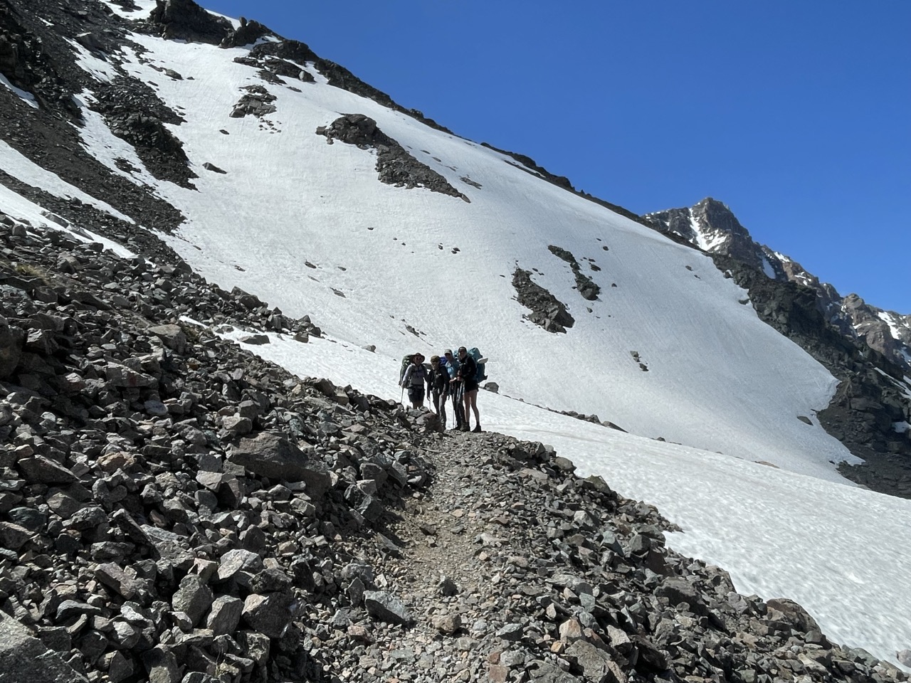 Climbing up to the summit of Silver Run Peak