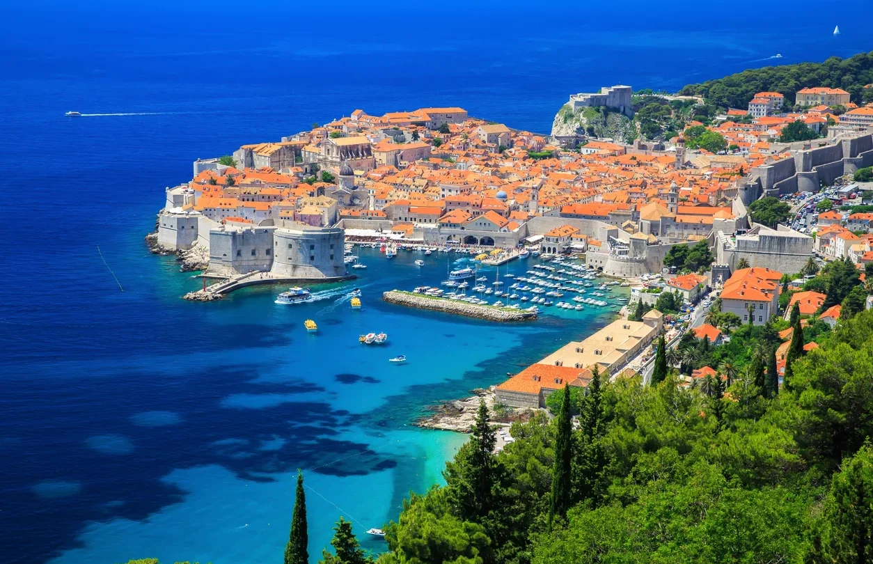 A panorama of Dubrovnik, Croatia, as seen on a bike tour