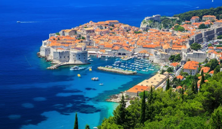 A panorama of Dubrovnik, Croatia, as seen on a bike tour